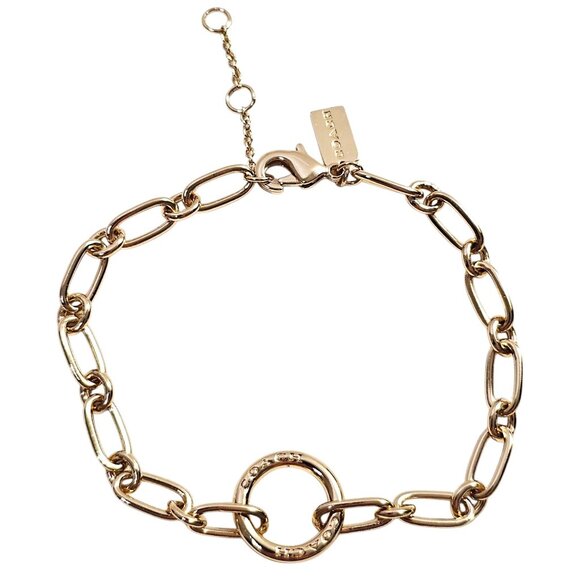 Coach Signature Link Bracelet NWOT 6 1/2+1 Ext - Picture 3 of 6